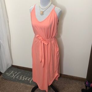 Eldridge coral spaghetti strap pocketed dress size small